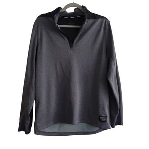 Nike Golf Men Medium Dri-Fit Quarter Zip Long Sleeve Jacket Gray Black Athletic